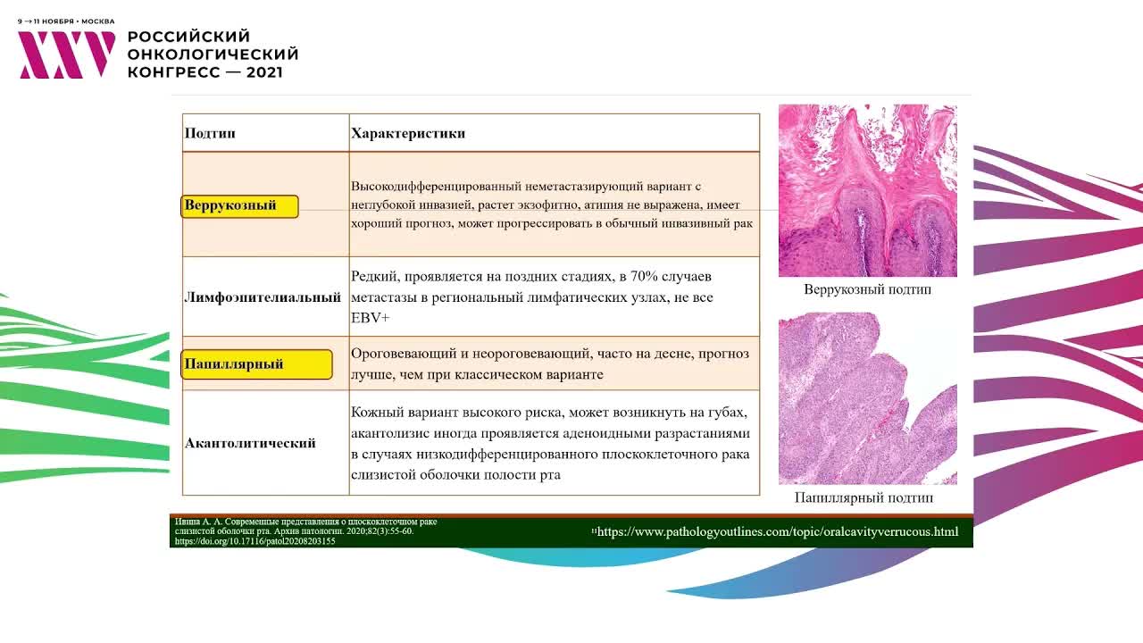 Особенности патоморфологического исследования при раке слизистой оболочки полости рта