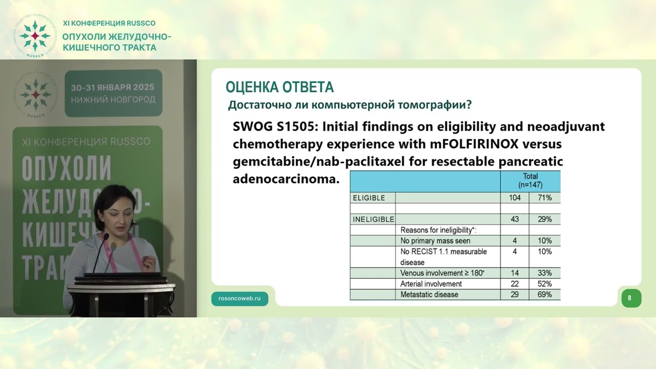 Длительность неоадъювантного лечения при опухолях ЖКТ. Рак поджелудочной железы