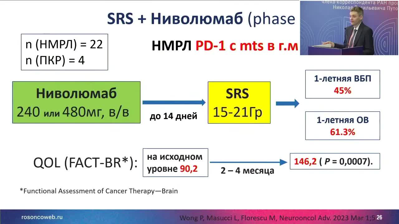 Лучевая терапия метастазов НМРЛ в ЦНС
