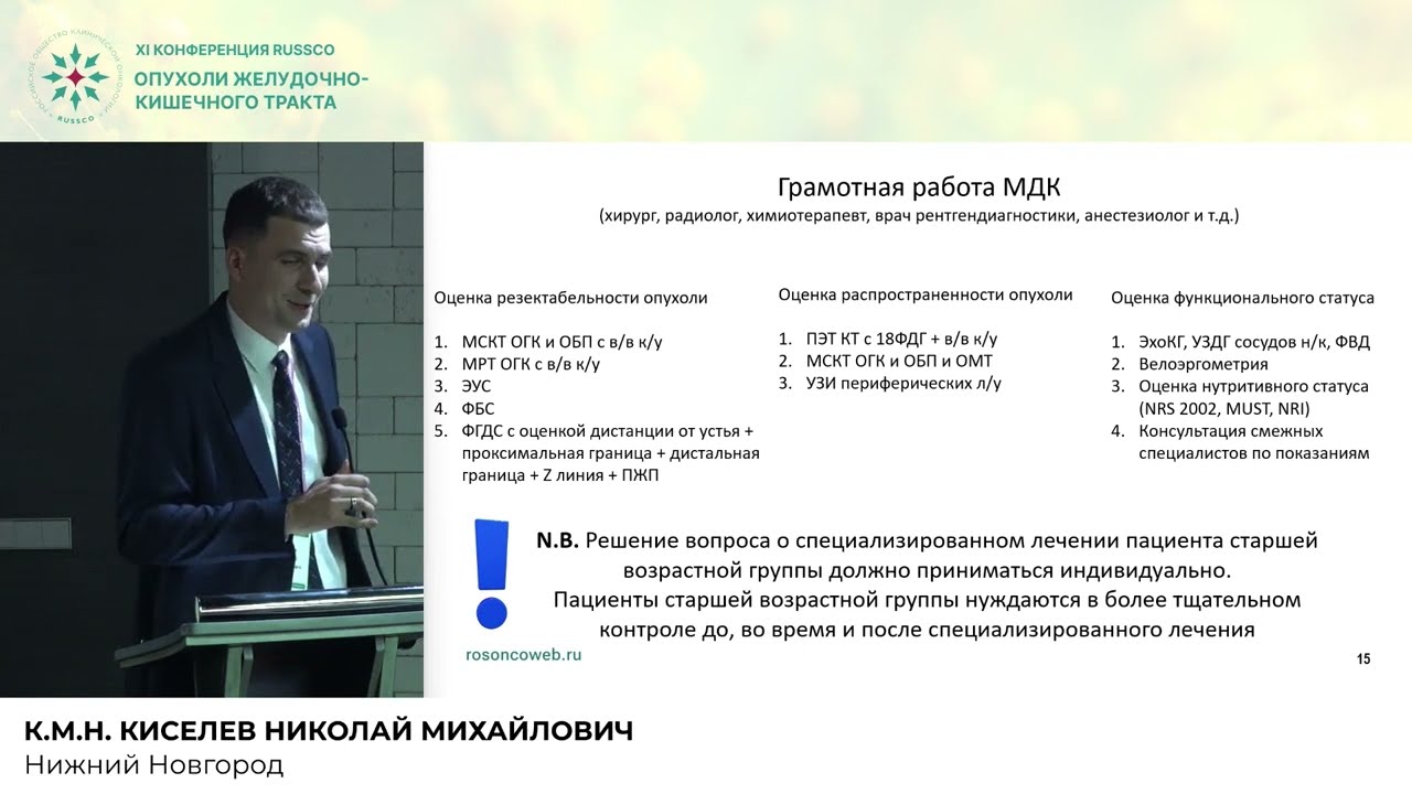 Нужно ли интенсивное лечение пациентов старшей возрастной группы при раке пищевода. Мнение против