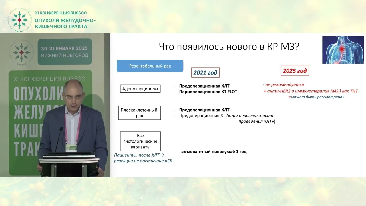 Клинические рекомендации по опухолям ЖКТ. Желудок и пищевод
