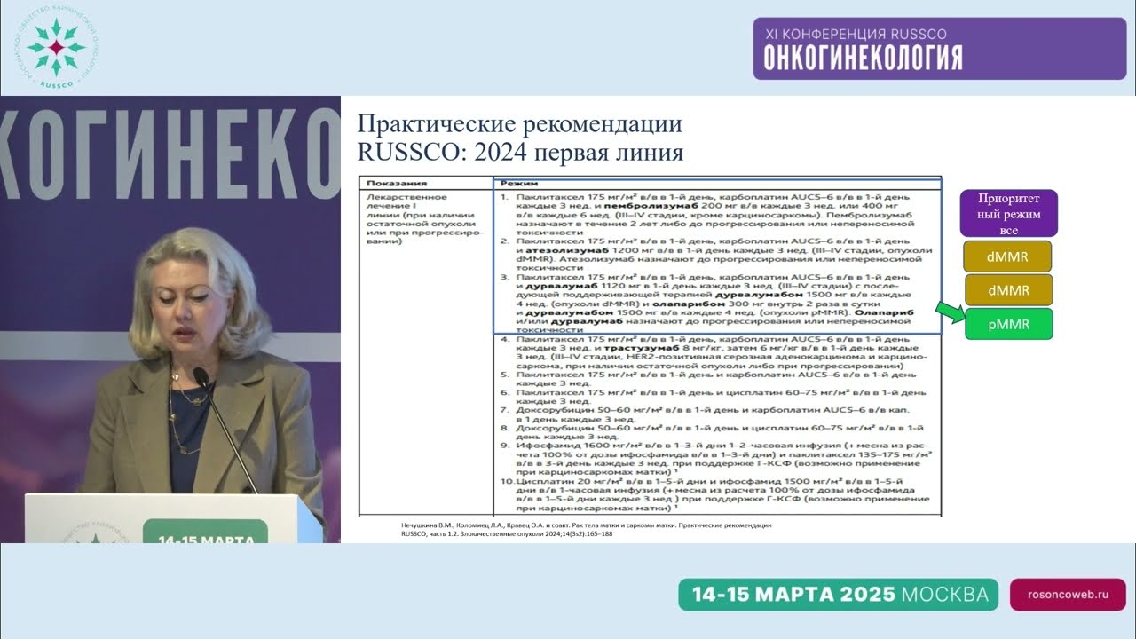Противоопухолевая терапия в онкогинекологии. Что нового в клинических рекомендациях в 2025 году?